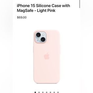 SOLD iPhone 15 Silicone Case with MagSafe - Light Pink - Brand New
